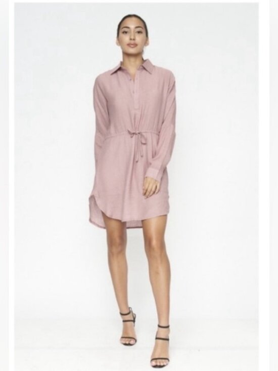 Dresses & Skirts - Elegant Pink Shirt Dress size small new